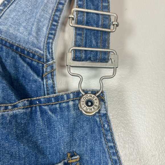 Vintage Warner Bros 1997 Looney Tunes Embroidered Blue Denim Overalls - Picture 4 of 16